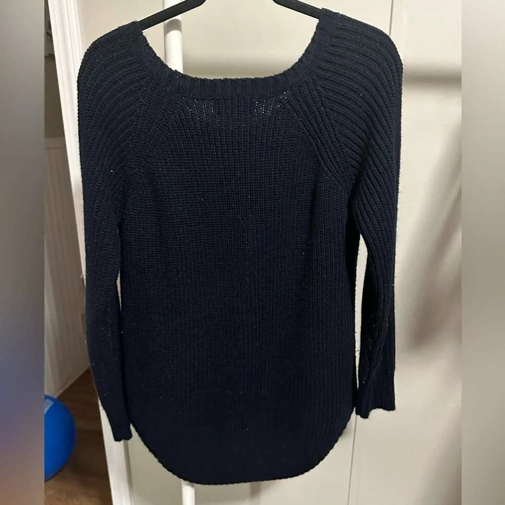Pinque Navy Blue Knit Scoop Neck Sweater Size large - Picture 4 of 6
